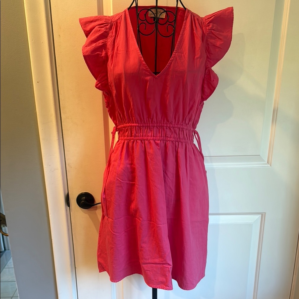 Universal thread V-neck, short sleeve ruffle sundress - Picture 2 of 4